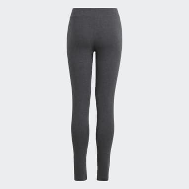 Girls Gym & Training Grey Essentials Linear Logo Cotton Tights