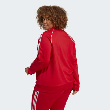 Ženy Originals červená Tepláková bunda Adicolor Classics SST (plus size)