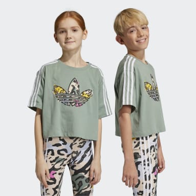 T-shirt Animal Print Crop Verde Bambini Originals