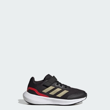 Children Running Black RunFalcon 3.0 Elastic Lace Top Strap Running Shoes