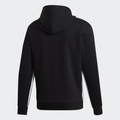 Sueter con Capucha Must Haves 3 Rayas Negro Hombre Sportswear