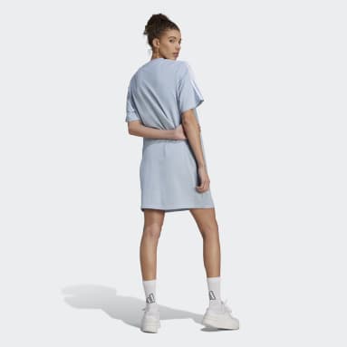 Women's Essentials Blue Essentials 3-Stripes Single Jersey Boyfriend Tee Dress