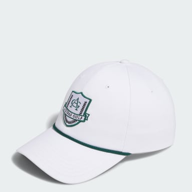 Men Golf White Vintage Six-Panel Shield Hat