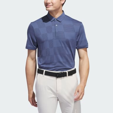 Men Golf Blue Ultimate365 Textured Golf Polo Shirt