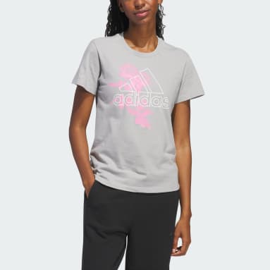 Women's Sportswear Grey Outline Rose Graphic Tee