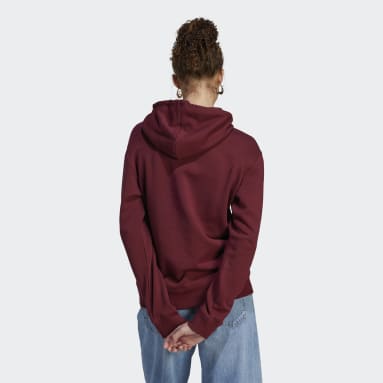 Sudadera con capucha Essentials Linear Burgundy Mujer Sportswear