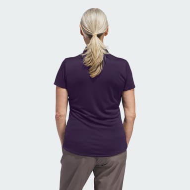 Women Golf Purple Women's Solid Performance Short Sleeve Golf Polo Shirt