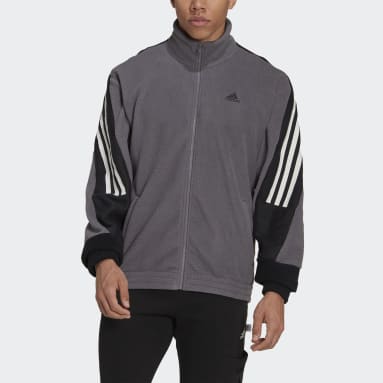 Veste de survêtement polaire Future Icons 3-Stripes gris Hommes Sportswear