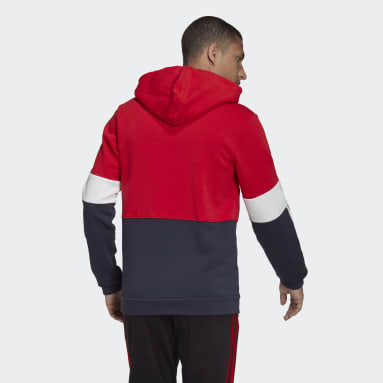 Men's Essentials Red Essentials Fleece Colorblock Sweatshirt
