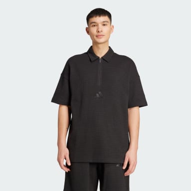 Áo polo All SZN kéo nửa với chất liệu dệt kim waffle