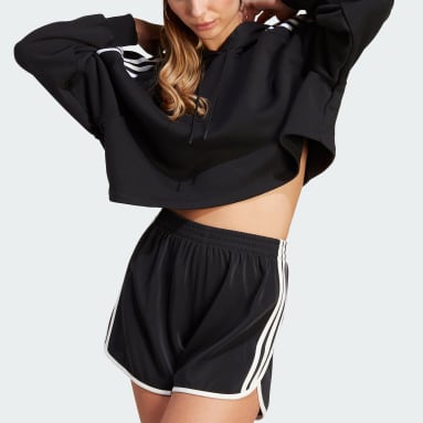 Camisola Curta com Capuz Adicolor Classics Preto Mulher Originals