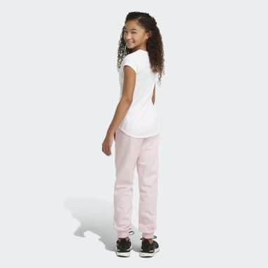 Youth Training Pink 3-Stripes Fleece Joggers
