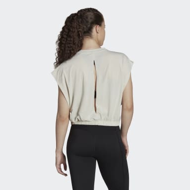 Frauen Fitness & Training Hyperglam Sleeveless T-Shirt Beige