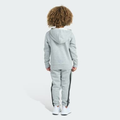 2-Piece Long Sleeve Essential Big Logo Heather Fleece Jacket & Jogger Set