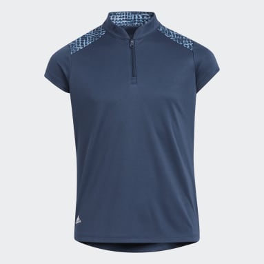 Girls Golf Blue Mock Primegreen Polo Shirt