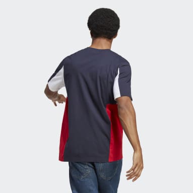 Polera Essentials Colorblock Azul Hombre Sportswear