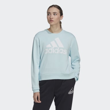 Women Sportswear Blue Essentials Logo Loose Sweatshirt