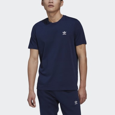 Heren Originals Blauw LOUNGEWEAR Adicolor Essentials Trefoil T-shirt