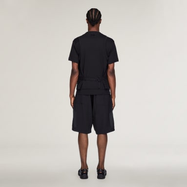 Y-3 CRINKLE PLEATED SHORTS