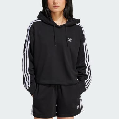 Women Sportswear Black Adicolor 3-Stripes Short Hoodie
