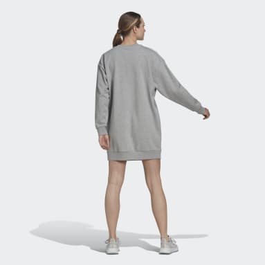Robe encolure ras-du-cou Essentials 3-Stripes gris Femmes Sportswear