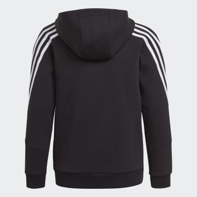Boys Sportswear Black Future Icons 3-Stripes Full-Zip Hoodie
