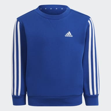 Children 4-8 Years Sportswear Blue Essentials 3-Stripes Crewneck Sweatshirt