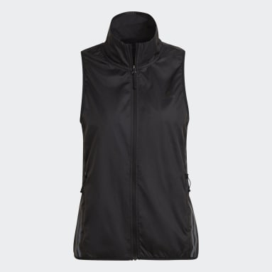 Colete Corta-vento de Running 3-Stripes Run Icons Preto Mulher Running