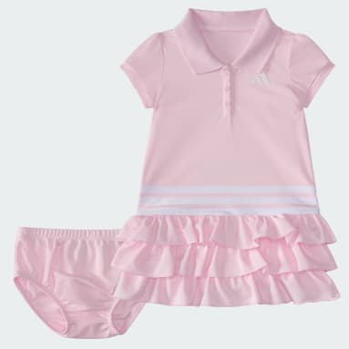Short Sleeve Ruffle Polo Dress Set