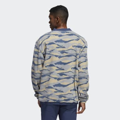 Texture-Print Crew Sweatshirt Beżowy
