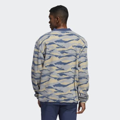 남성 Golf Beige 텍스처 프린트 크루 스웨트셔츠