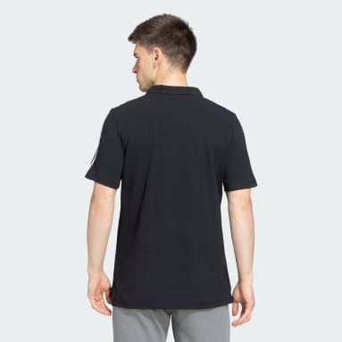 Men Training Black 3 STRIPES POLO TEE