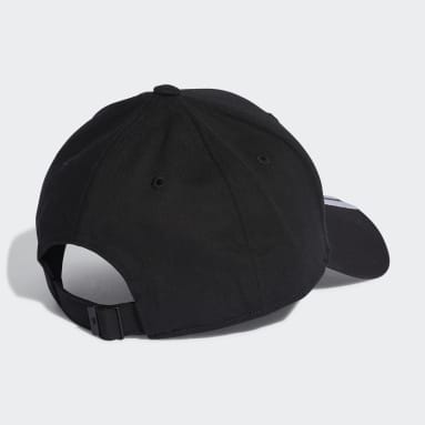Sportswear Black 3-Stripes Cotton Twill Baseball Cap