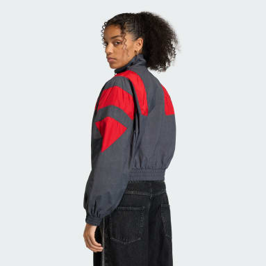 BLOCKED WASHED ZIPPED TRACK TOP