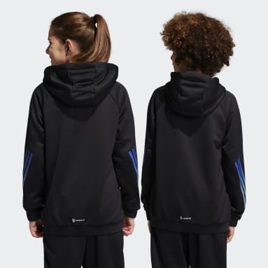 Børn Sportswear Sort Train Icons AEROREADY 3-Stripes hættetrøje