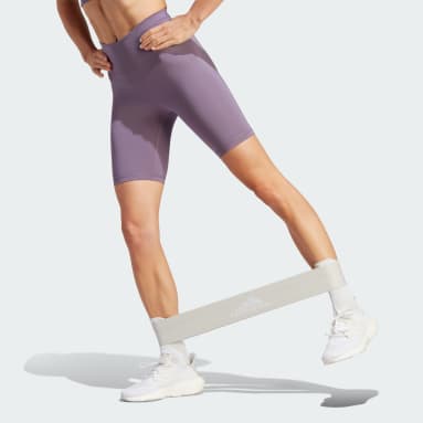 adidas Training leggings with large logo in purple