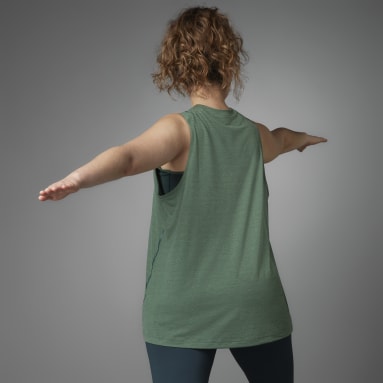 Women Training Green Authentic Balance Yoga Tank Top (Plus Size)