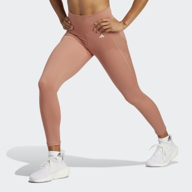Women Gym & Training Brown Optime Stash Pocket High-Waisted 7/8 Leggings