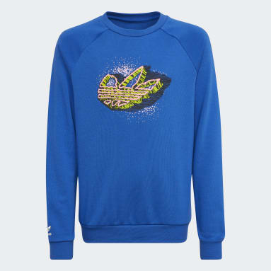 Kids Originals Blue Graphic Crew Sweatshirt