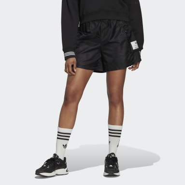 Women Lifestyle Black High-Waist Nylon Shorts