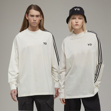 Y-3 Stripes Long Sleeve Tee Bialy