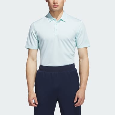 Men Golf Turquoise Ottoman Stripe Golf Polo Shirt