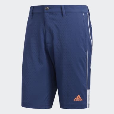 Men Golf Blue 3-Stripes Dobby Shorts