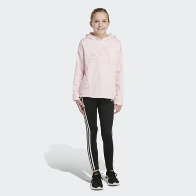 Youth Training Pink Mélange Fleece Hoodie (Extended Size)
