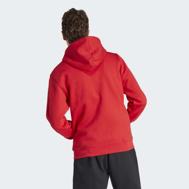 Men Originals Red Trefoil Essentials Full-Zip Hoodie