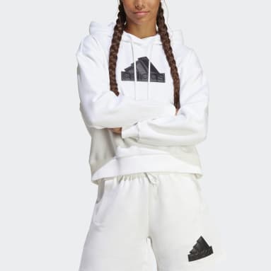 Camisola com Capuz Badge of Sport Future Icons Branco Mulher Sportswear