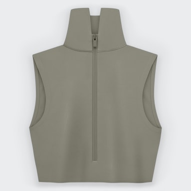 Women fear_of_god_athletics Brown Fear of God Athletics 하이넥 크롭탑
