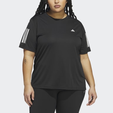 Frauen Running Own the Run T-Shirt – Große Größen Schwarz