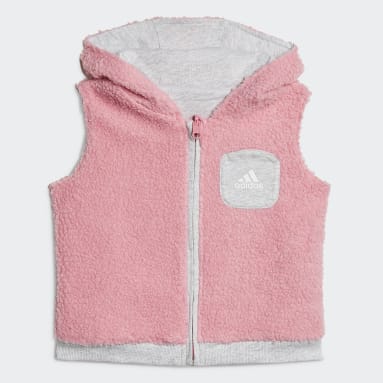 Infant & Toddlers 0-4 Years Sportswear Pink Reversible Teddy Fleece Vest