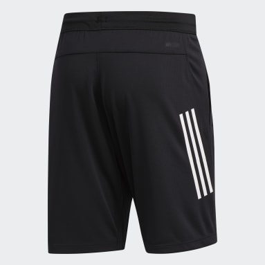 Men Running Black 3-Stripes 9-Inch Shorts